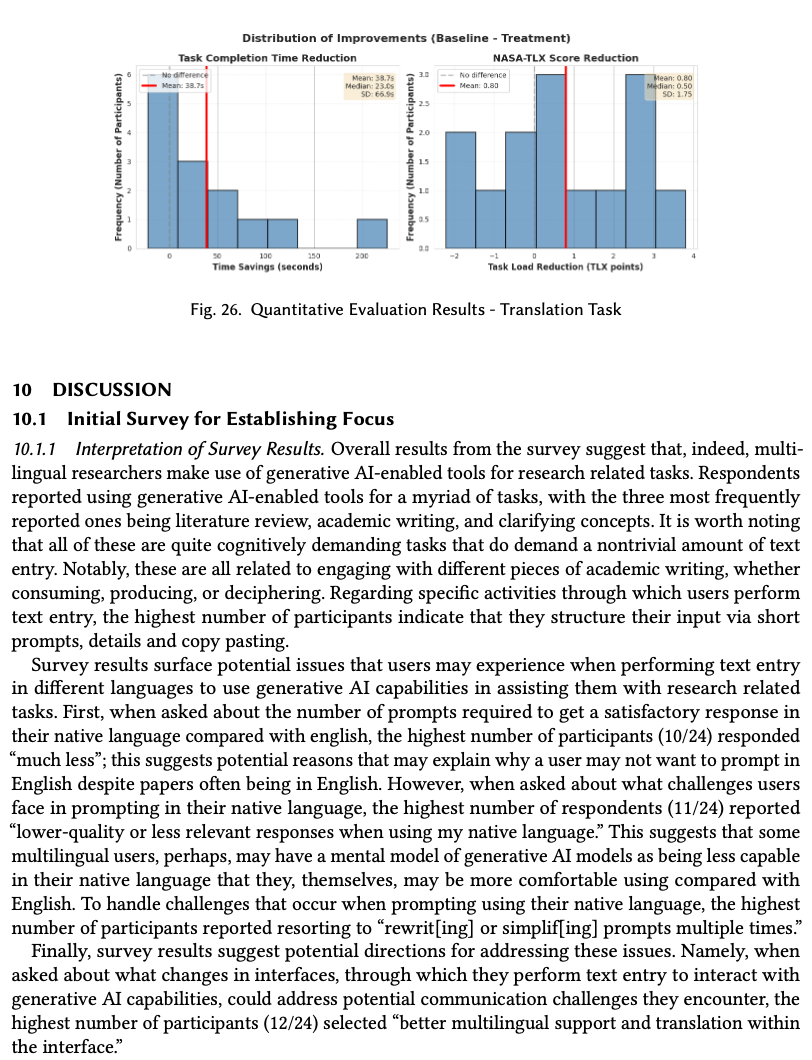 Quantitative results — tone adjustment task: time and NASA-TLX comparisons between baseline and treatment