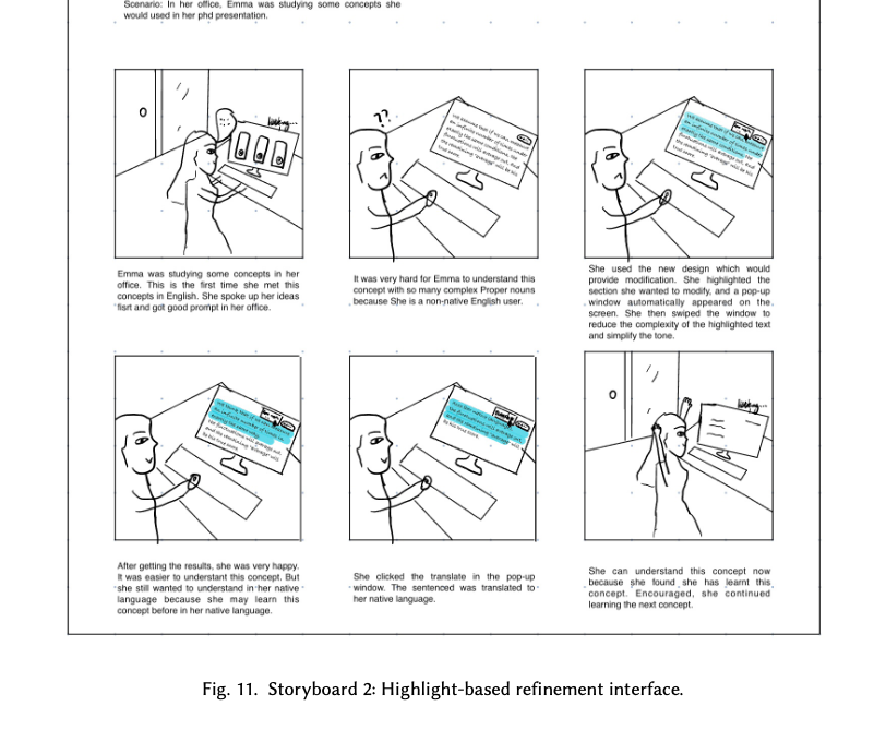 Storyboard 2: Highlight-based refinement interface